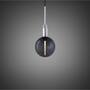 Forked Pendant/Steel/Medium Smoked Globe