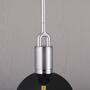 Forked Pendant/Steel/Medium Smoked Globe