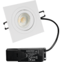 Smooth kantelbare inbouwspot Vierk. wit + Triac driver