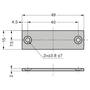 Contraplaat 49x15x2mm, RVS, voor magneetsnapper