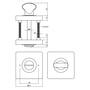 Deurbeslag set toiletslot 63/8mm+deurkruk Hera en WC-sl.