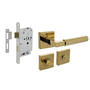 Deurbeslag set toiletslot 63/8mm+deurkruk Bau-stil+WC-sl.