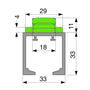 Spaceship Pocket bovenrail, lengte 2050mm, aluminium