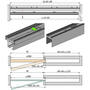 Spaceship Pocket bovenrail, lengte 2050mm, aluminium