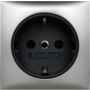 Berker wcd met r.a. inbouw zwart, incl. afdekraam RVS-look