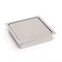 Afvaldoorlaat 220x220mm RVS mat met soft close deksel