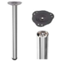 Tafelpoten 80mm 710mm dikte 0,9mm glans verchroomd set van 4