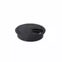Kabeldoorvoer 60mm met borstel, zwart,  diepte 13mm