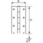 Pianoscharnier 32x0.7, lengte 960mm geboord, vermessingd