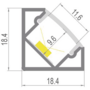 MC45-3 aluminium hoekprofiel Lengte: