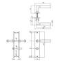 Deurkruk Bau-Stil op schild 245x45 mm WC63/8 mm