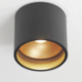 Plafondspot Santander rond opbouw zwart/GOUD dimbaar IP20