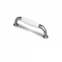 Greep wit porselein 110x15mm, hartmaat 96mm, voetjes oud tin