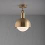 Forked Ceiling/Brass/Medium Brass Shade/Medium Opal Gl