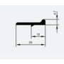 Aanslaglijst 25mm zwart lengte 2500mm