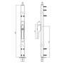 Raamespagnolet afsl. Rechts 1200mm+uitwisselb. cilinder wit