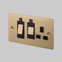 Cooker Control Unit w/ Neon - Brass - Black Interior