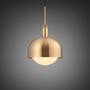 Forked Pendant/Brass/Large Brass Shade/Large Opal Glob