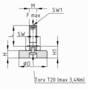 Stelvoet M8x50mm beweegbare voet 20mm