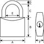 Cilinderhangslot 30mmm verschillend sluitend, dubbel ver-