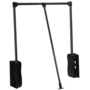 Garderobelift zwart, draagkracht 18-20kg. kastbreedte 55-70