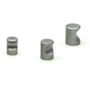 Knop diameter 15mm met uitsparing mat aluminium hoogte 22mm