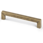 Greep SQUARE antiek messing 146x12mm, hartmaat 128mm