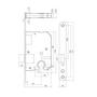 Woningbouw cilinder kastslot 55 mm rvs geborsteld