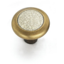 Knop brons geborsteld 34mm met gebarsten porselein