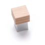 Knop SYMBIOSIS beuken blank gelakt met voet 21x21 mat chroom