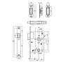 Woningbouw magneet badkamer/toilet slot 63/8mm RVS