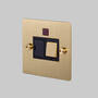 13A Dp Switched Fcu w/ Neon - Brass - Black Interior