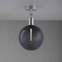 Forked Ceiling/Steel/Large Smoked Globe