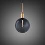 Forked Pendant/Brass/Large Smoked Globe