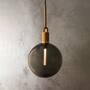 Forked Pendant/Brass/Large Smoked Globe