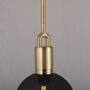 Forked Pendant/Brass/Large Smoked Globe