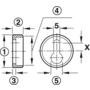 Ophanger met sleutelgat, wit diameter 20mm dikte 11mm
