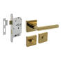 Deurbeslag set toiletslot 63/8mm+deurkruk Bastian+WC-sl.