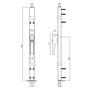 Deurespagnolet niet afsluitbaar Links 2200mm aluminium