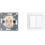 Jung dubbele pulsdrukker 1x 1P+1x Aan/uit wit