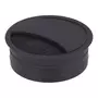 Kabeldoorvoer 60mm aluminium zwart geanodiseerd, diepte 22mm