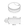 Kabeldoorvoer 60mm aluminium zwart geanodiseerd, diepte 22mm