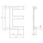 Huisletter E 100mm zwart