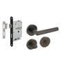 Deurbeslag set toiletslot 63/8+deurkruk Bastian en WC-sl.