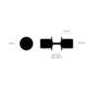 Fixed Door Knob/Double-Sided/Linear/Steel