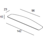 Greep 142x23x10mm mat metallic aluminium hartafstand 96mm