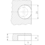 Verbindingsbeslag vernikkeld voor 19mm hout, boring 20mm
