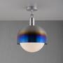 Forked Ceiling/Steel/Large Burnt Steel Shade/Large Opa