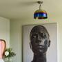 Forked Ceiling/Steel/Large Burnt Steel Shade/Large Opa