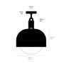 Forked Ceiling/Steel/Large Burnt Steel Shade/Large Opa